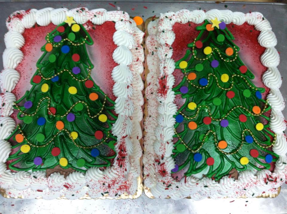 christmas sheet cake tree JB Bakery